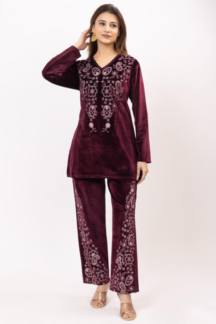 Wine Velvet Coordset