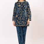 Teal Velvet Ethnc Set